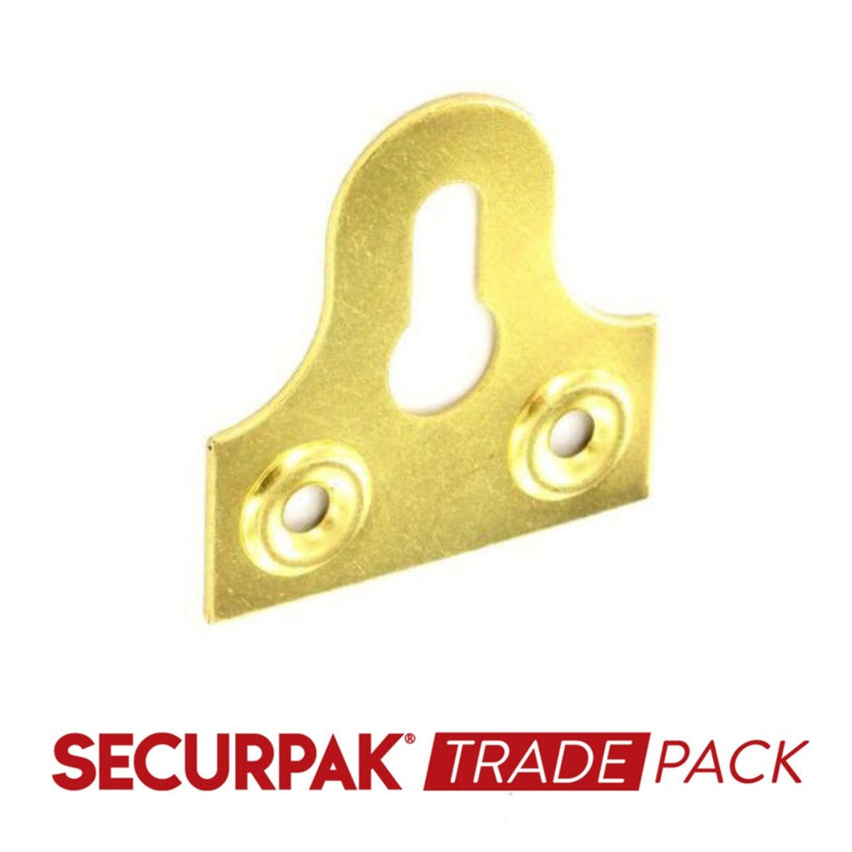 Pack of 25 Securpak slotted brass plated glass plates 38mm