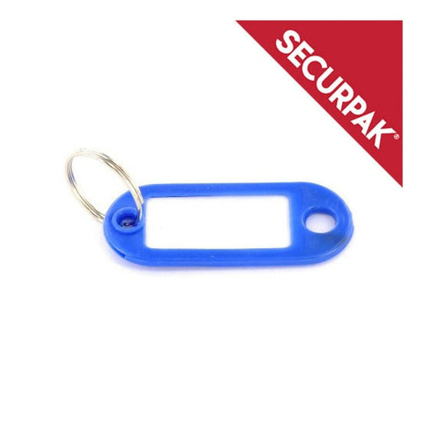 Securpak key rings with tab, pack of 8