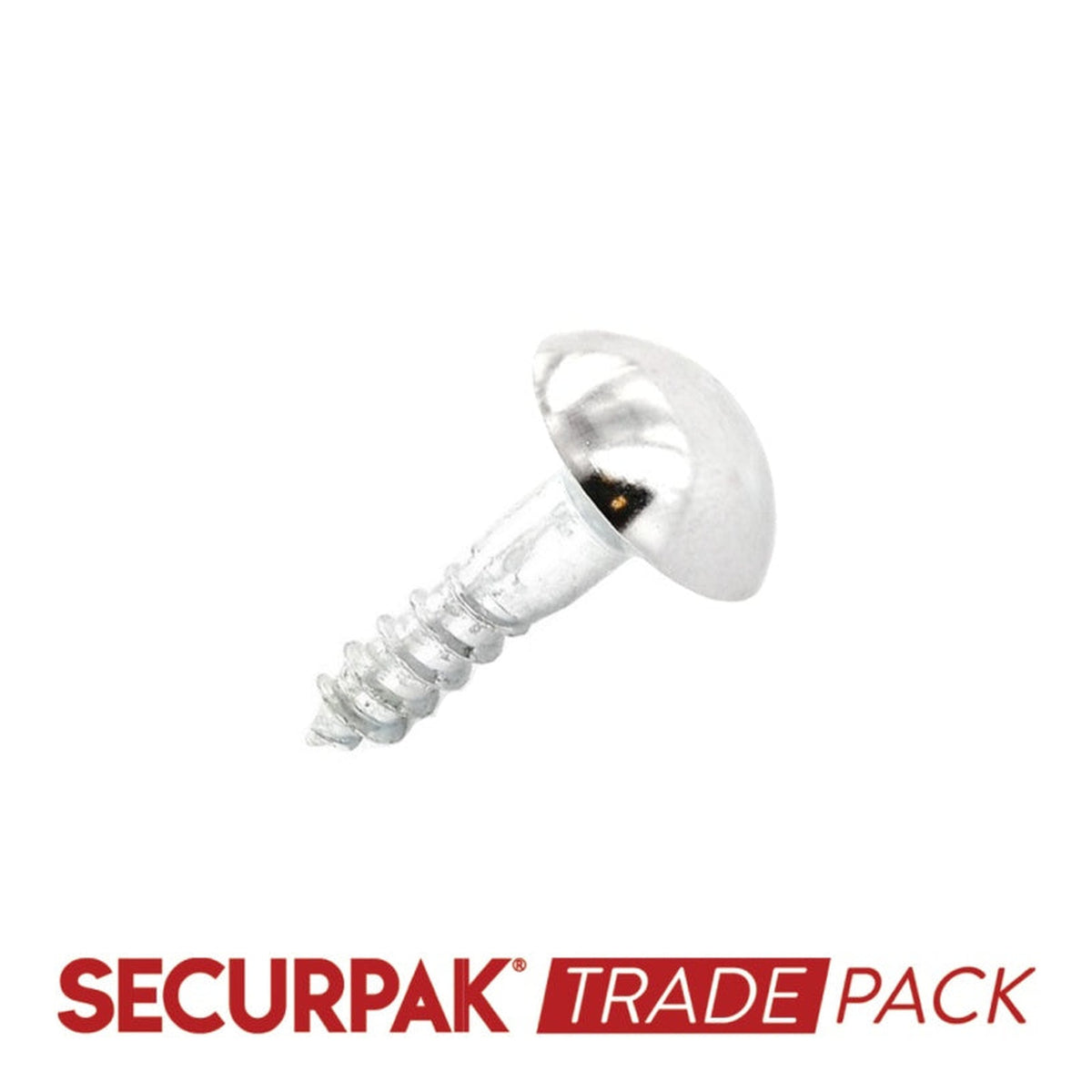 Securpak 38mm chrome head mirror screws, pack of 40
