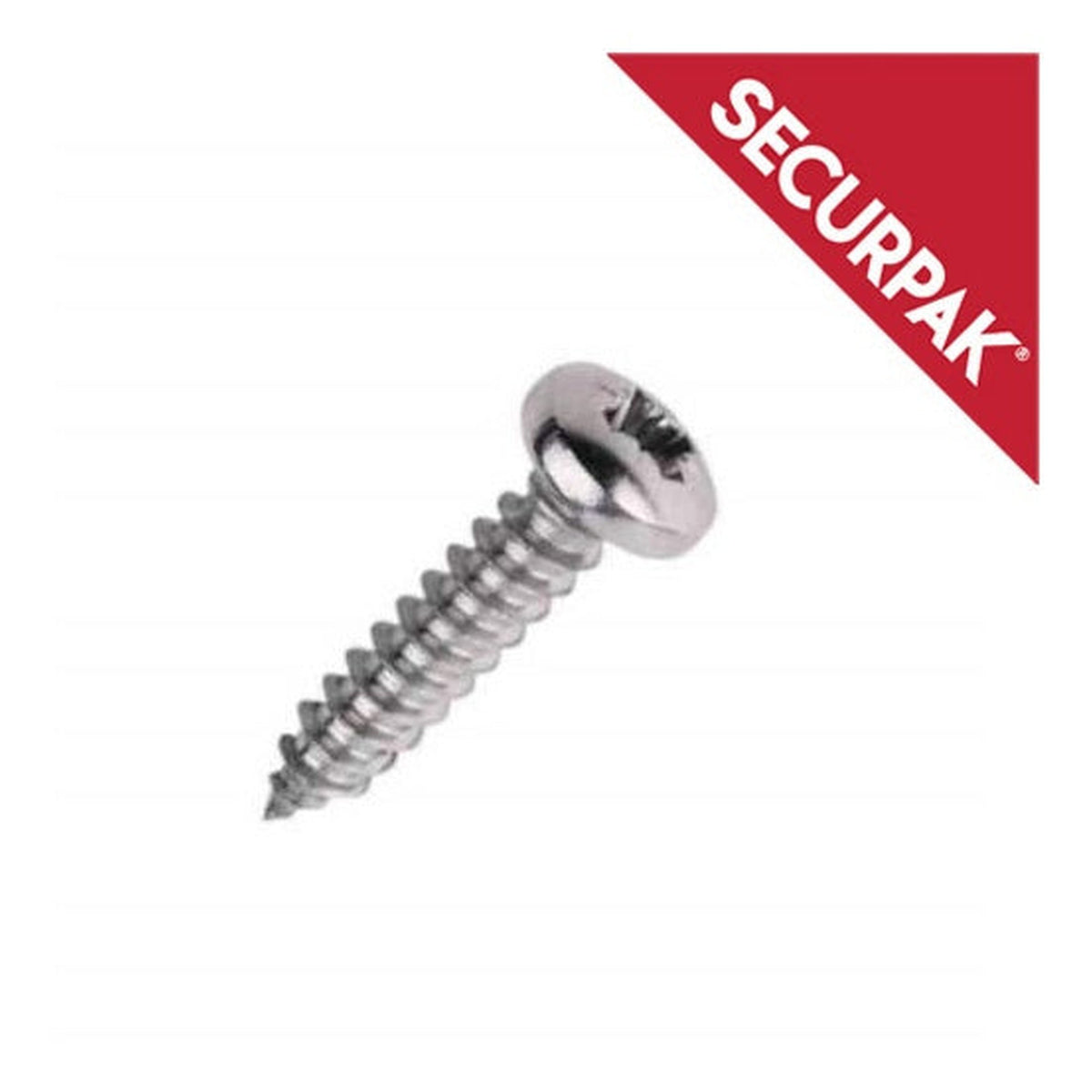 Securpak pozi pan self-tapping screws 4 x 38mm, pack of 20