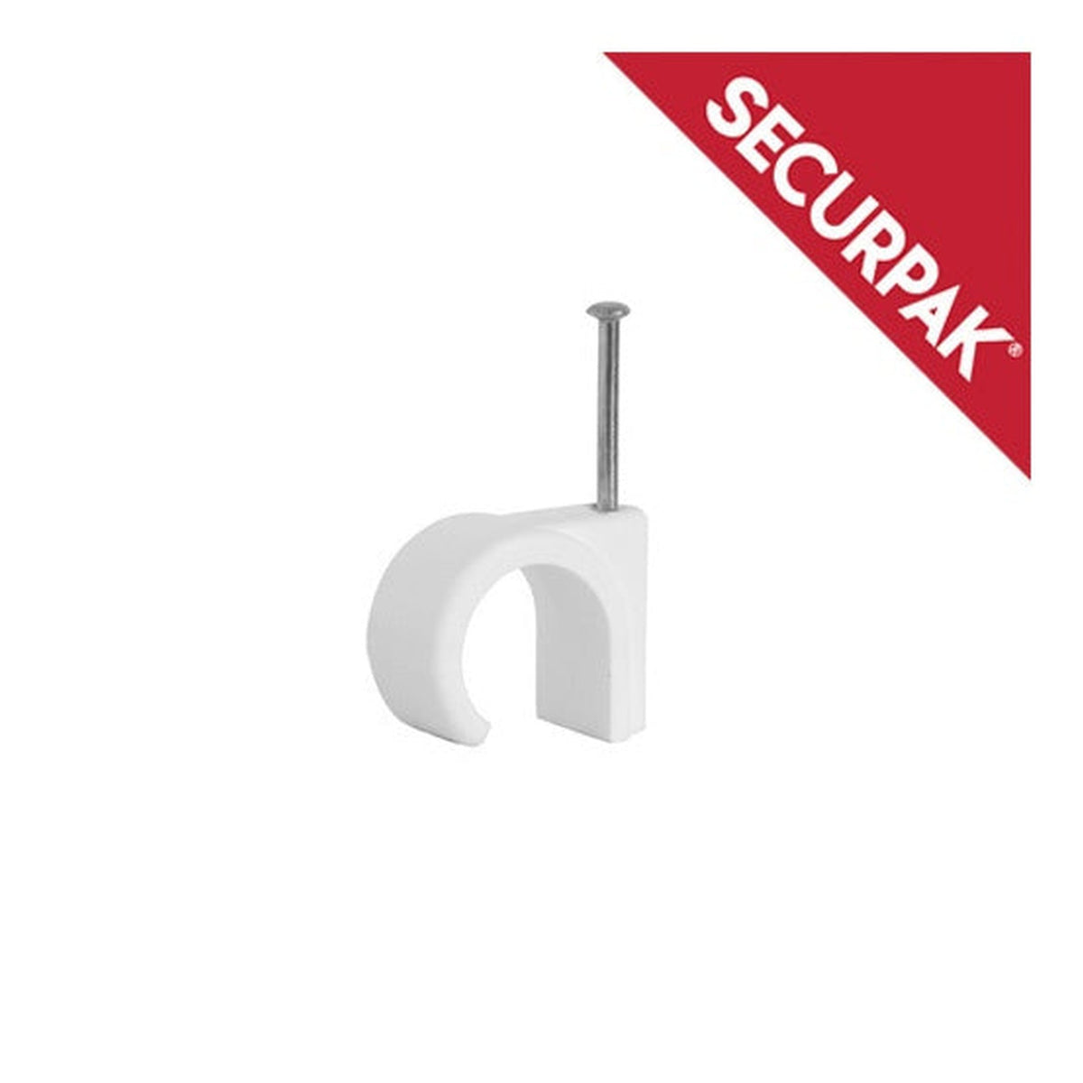 Pack of twenty Securpak 7.0mm white round cable clips