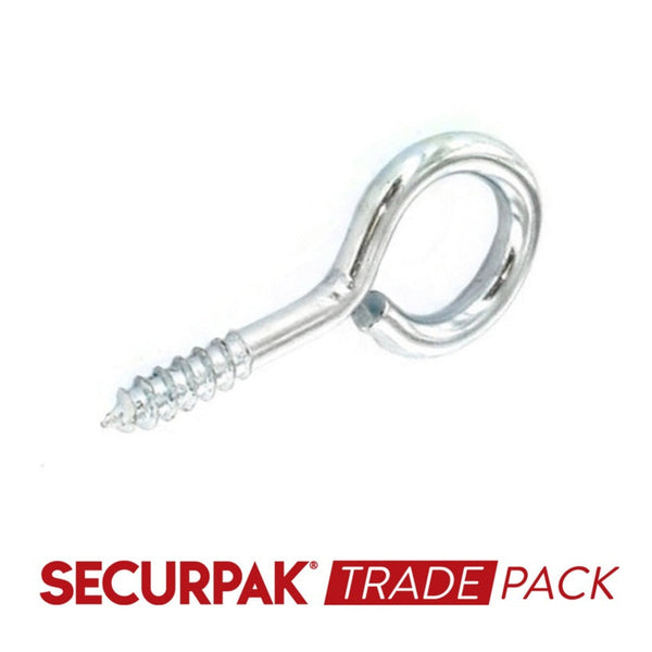 Securpak zinc plated screw eyes 45mm x 10 pack of 50