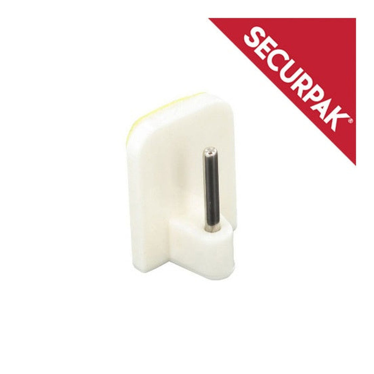 Pack of 2 Securpak white self adhesive curtain rod hooks