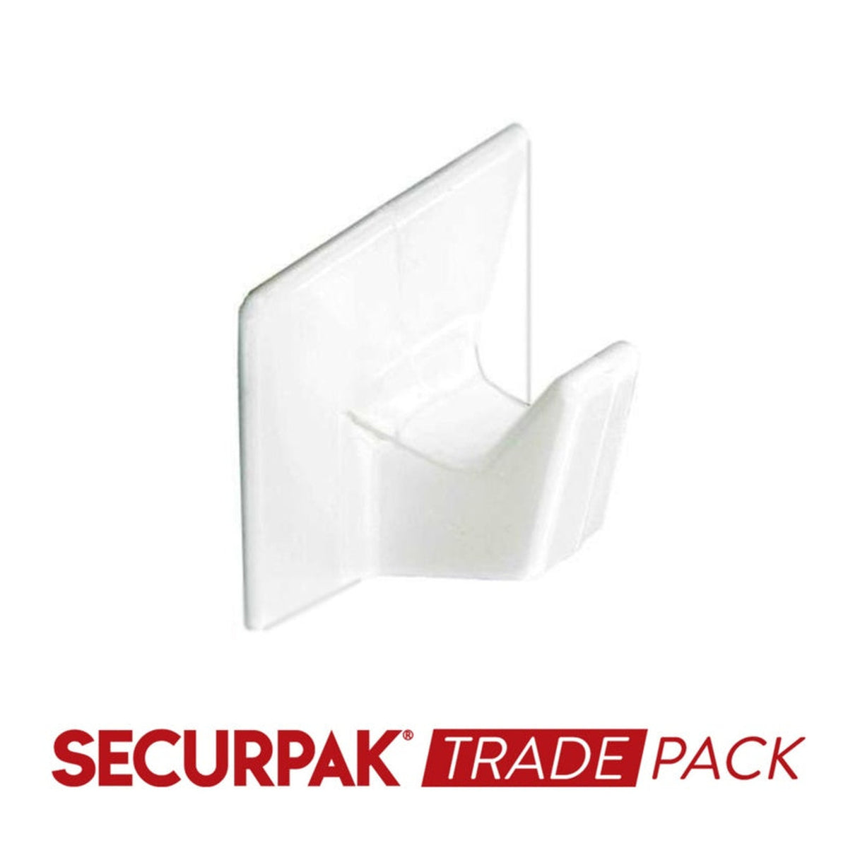 Securpak large white self-adhesive hooks 5 pack