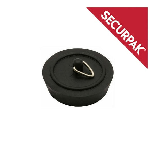 Pack of 2 Securpak black 38mm sink plugs
