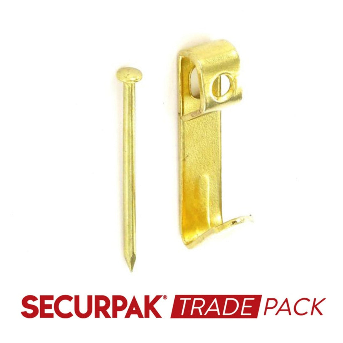 Securpak brass plated picture hooks and pins No.2 pack of 100
