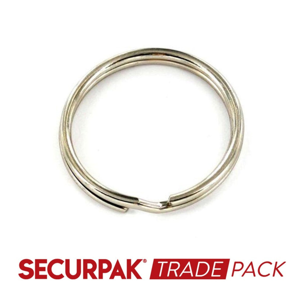 Securpak zinc plated steel split key rings, pack of 50