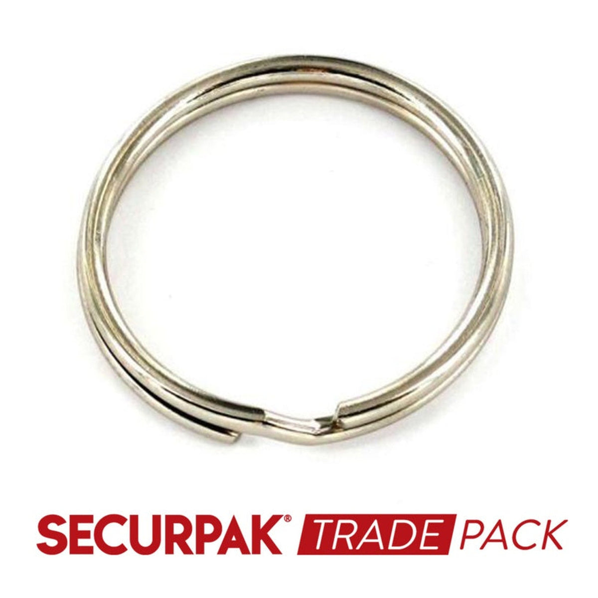 Pack of 50 Securpak nickel plated 25mm steel split key rings