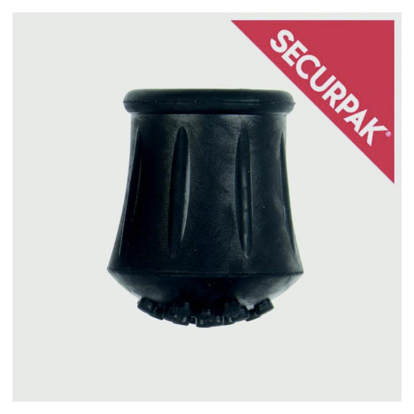 Securpak black walking stick ferrule 22mm