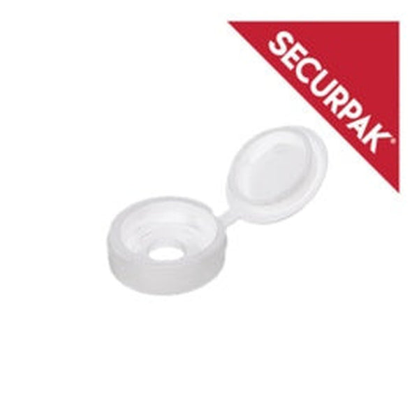 Pack of 30 Securpak white fold over screw caps