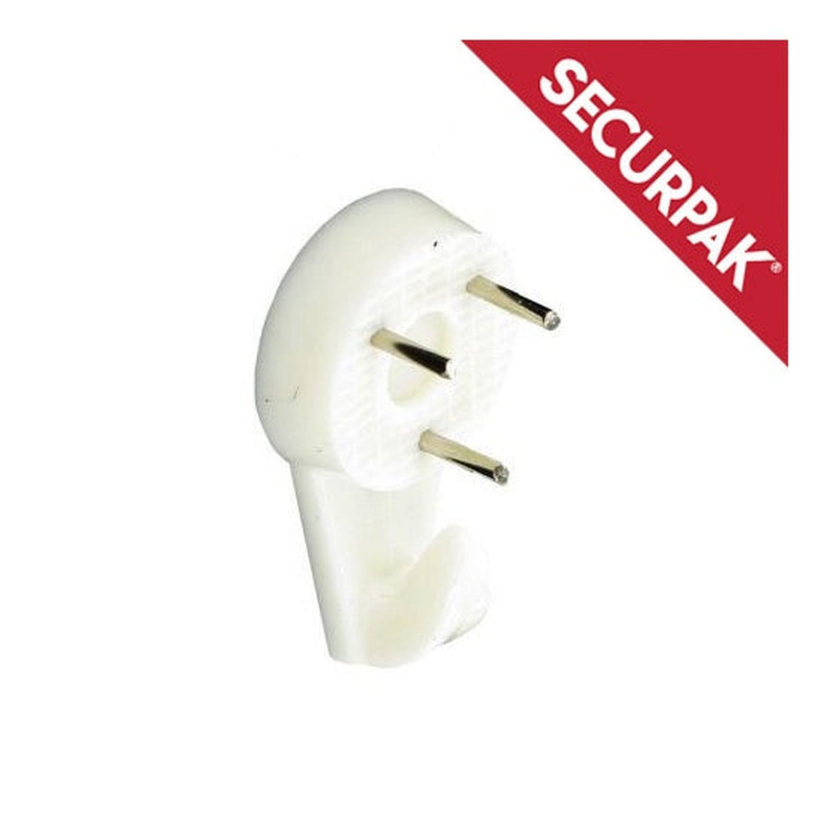 Securpak white hard wall picture hooks, pack of 4