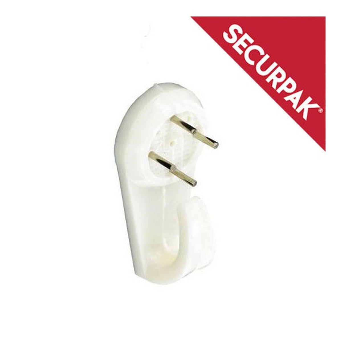 Securpak white hard wall picture hooks 38mm pack of 4
