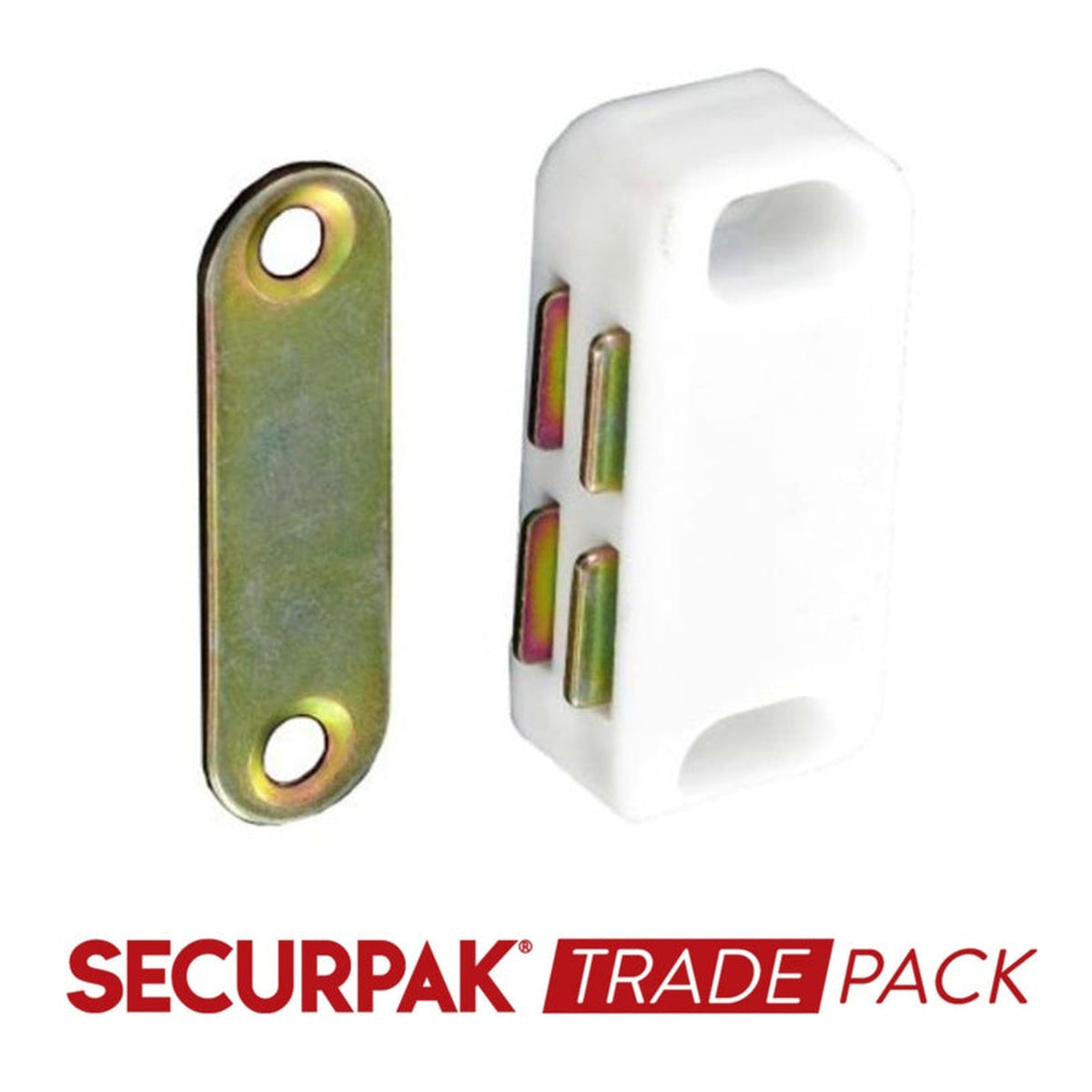 Pack of 25 Securpak white 30mm magnetic catches