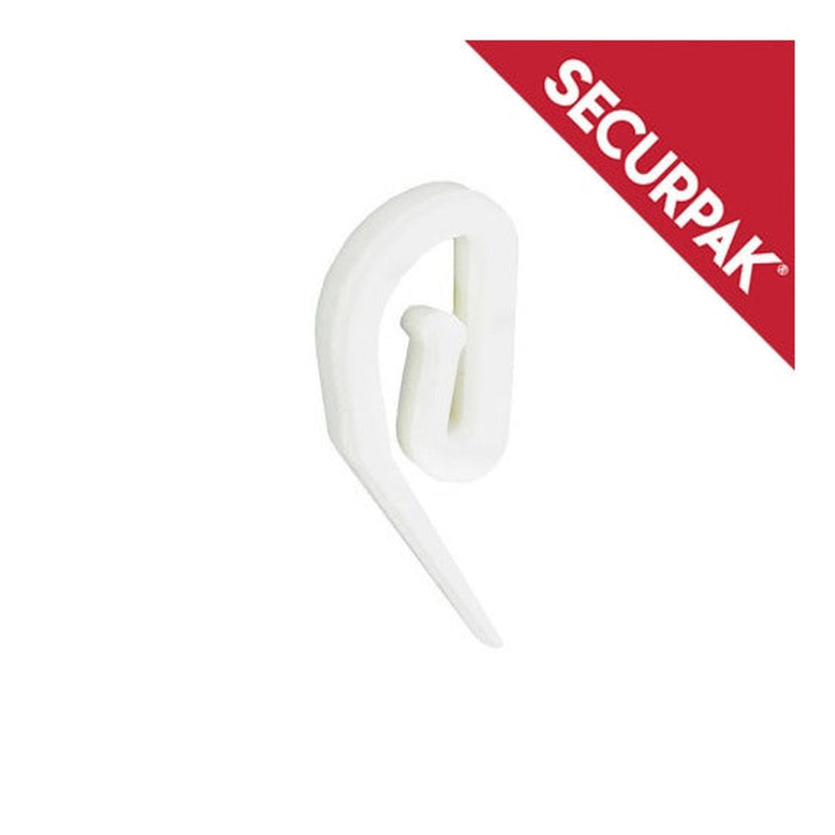 Securpak white plastic curtain hooks pack of 50