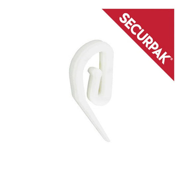 Securpak white plastic curtain hooks pack of 50