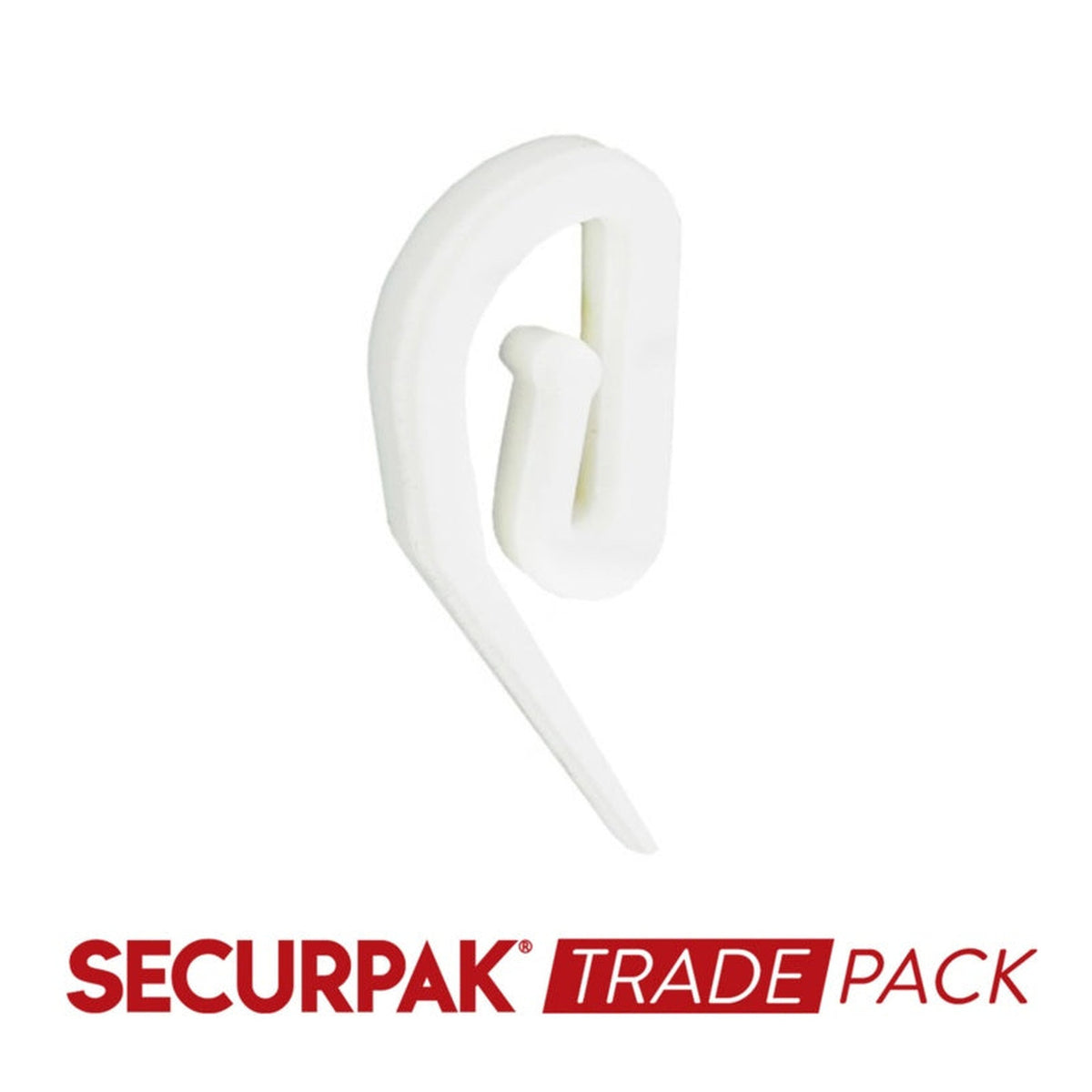 Securpak white plastic curtain hooks pack of 300