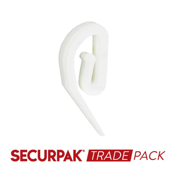 Securpak white plastic curtain hooks pack of 300