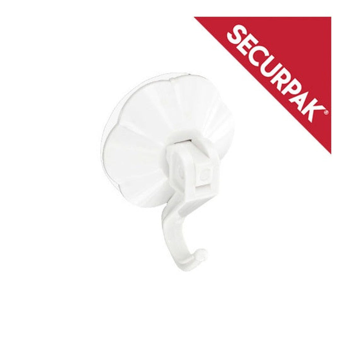 Securpak white 50mm suction hook with lever
