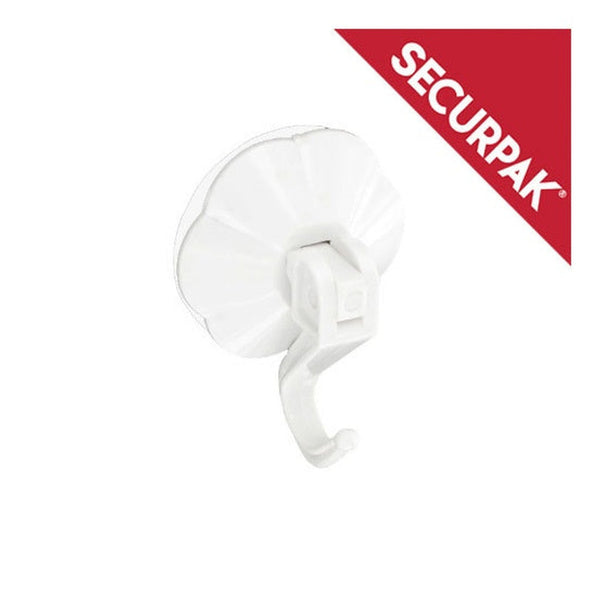 Securpak white 50mm suction hook with lever