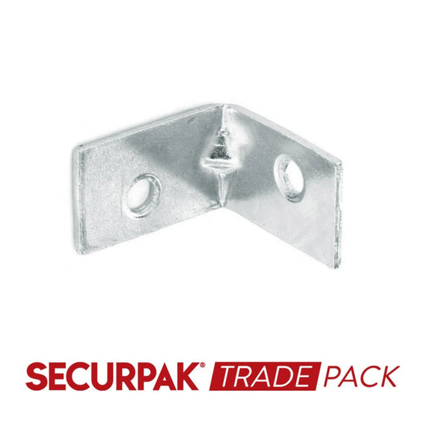 Pack of 20 Securpak zinc plated 25mm corner braces