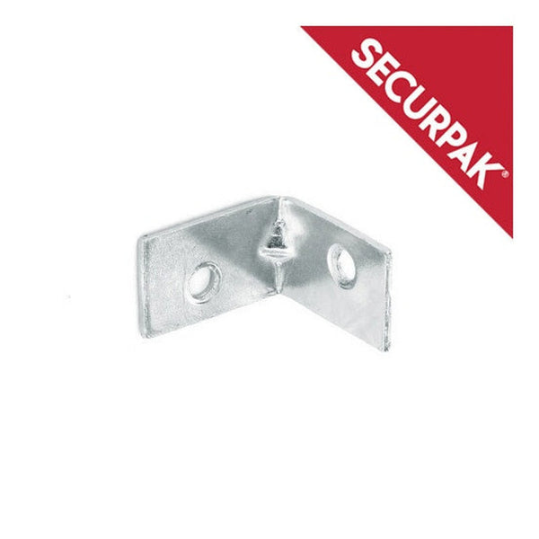 Pack of eight Securpak 25mm zinc plated corner braces