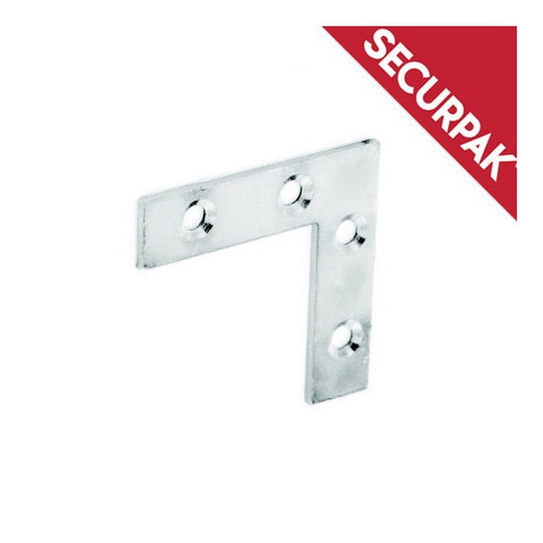 Securpak pack of 2 75mm zinc plated corner plates