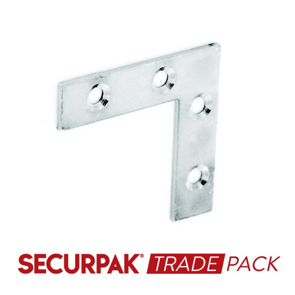 Pack of 10 Securpak zinc plated 50mm corner plates