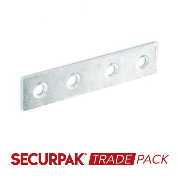 Pack of ten Securpak zinc plated 100mm mending plates