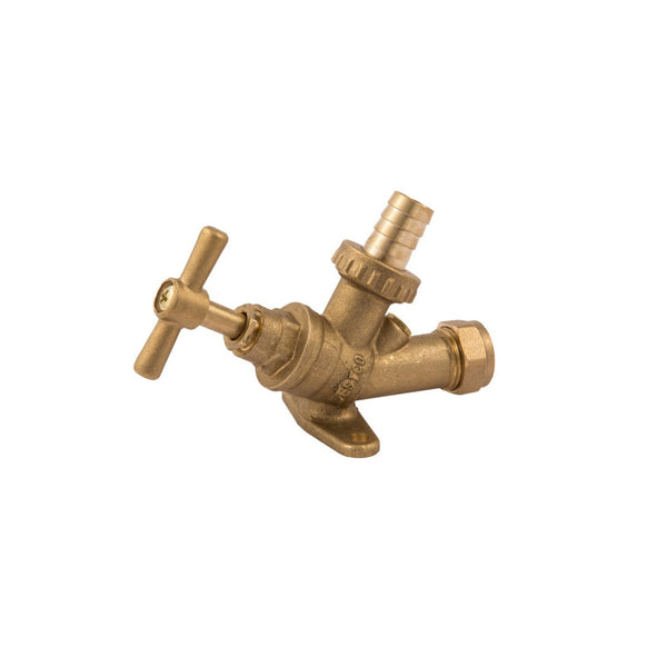 Securplumb 1/2in bib tap with check valve and wall plate