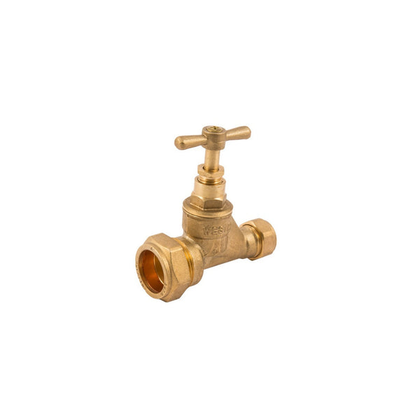 Securplumb brass poly stopcock 15 x 25mm