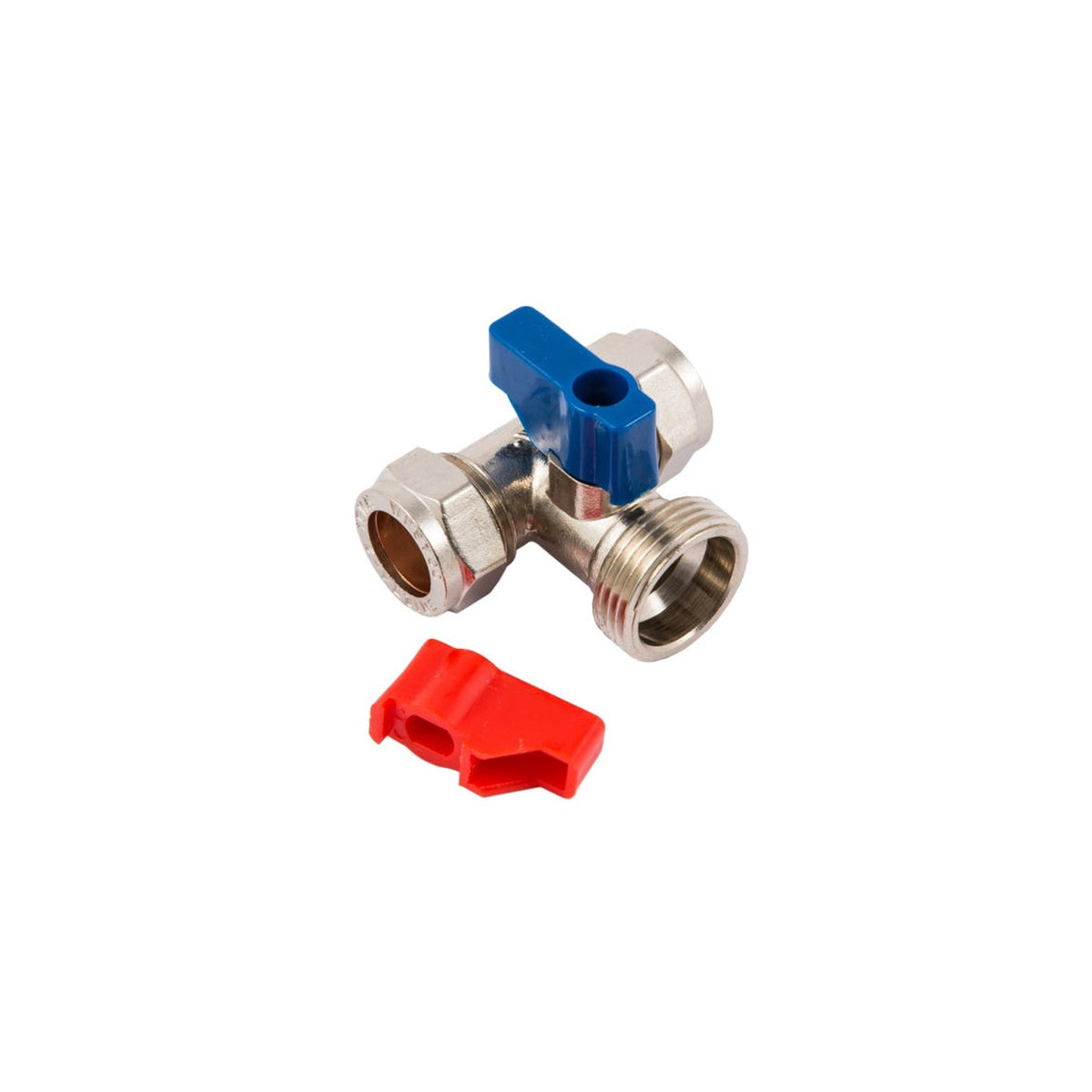 Securplumb chrome plated tee washing machine tap