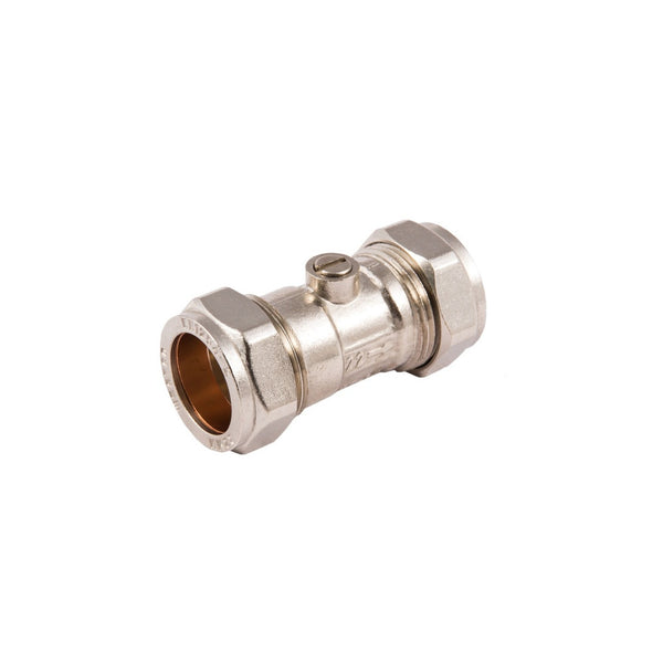 Securplumb 22mm chrome isolating valve
