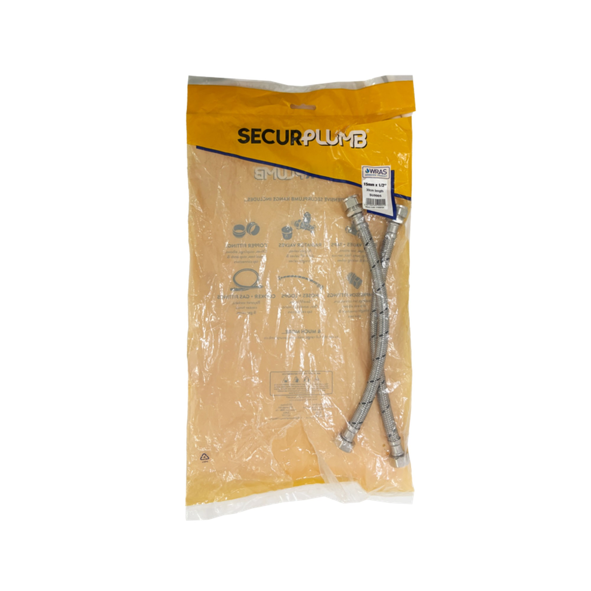 Pack of 10 Securplumb 300mm flexi tap connectors, view 2