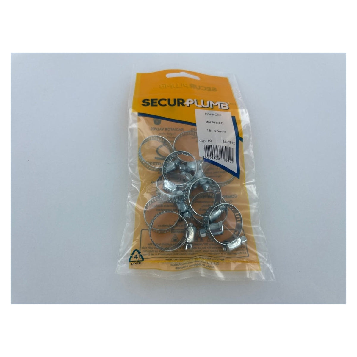 Securplumb hose clips 16-25mm, pack of 10