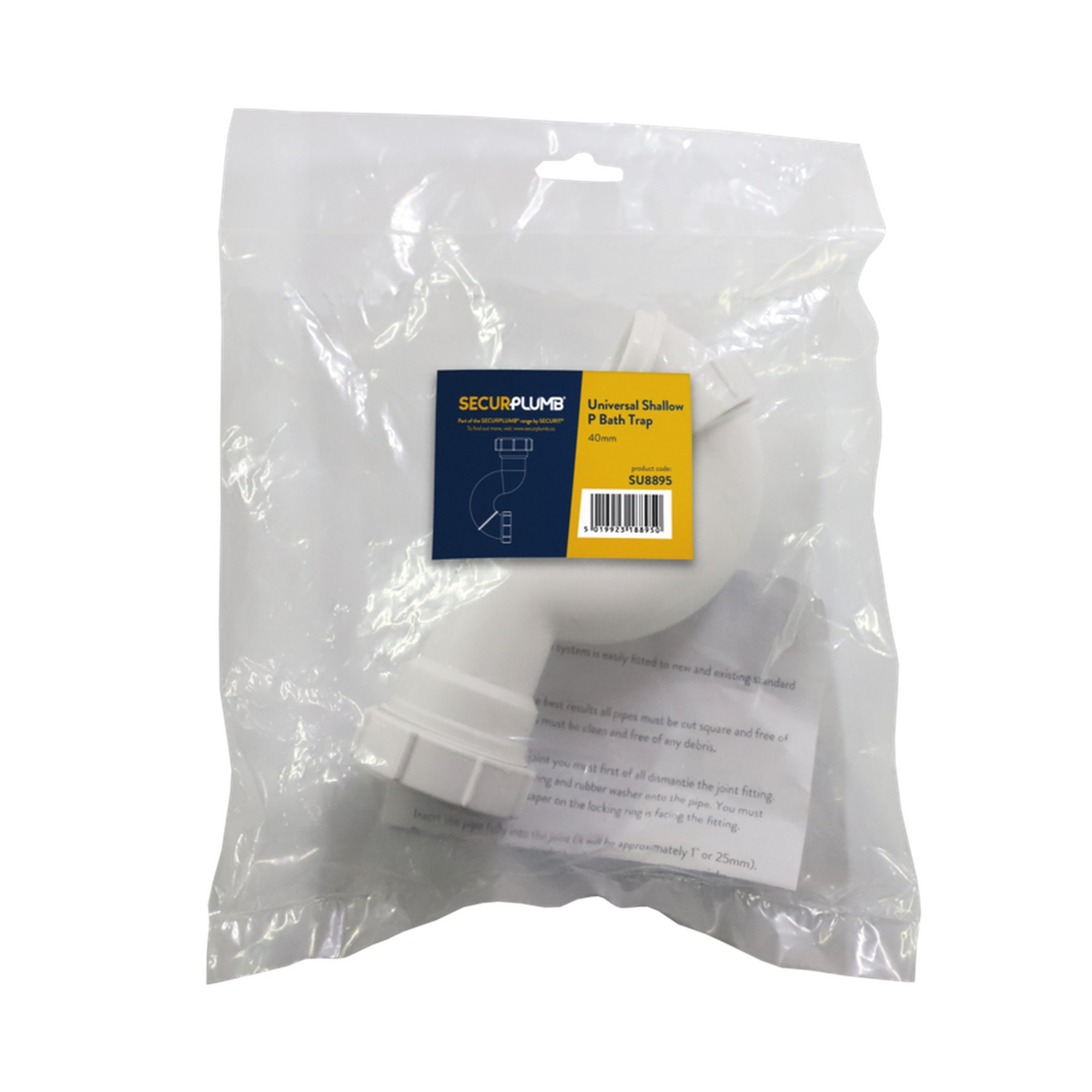 Securplumb 40mm shallow bath P trap, view 2
