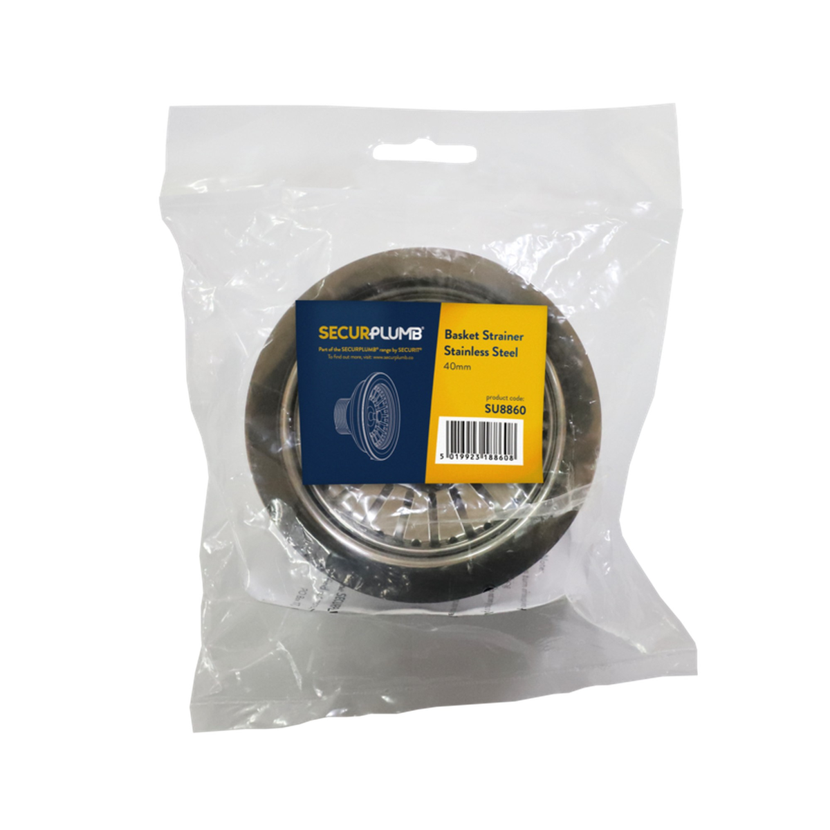 Securplumb stainless steel sink basket strainer 40mm, view 2