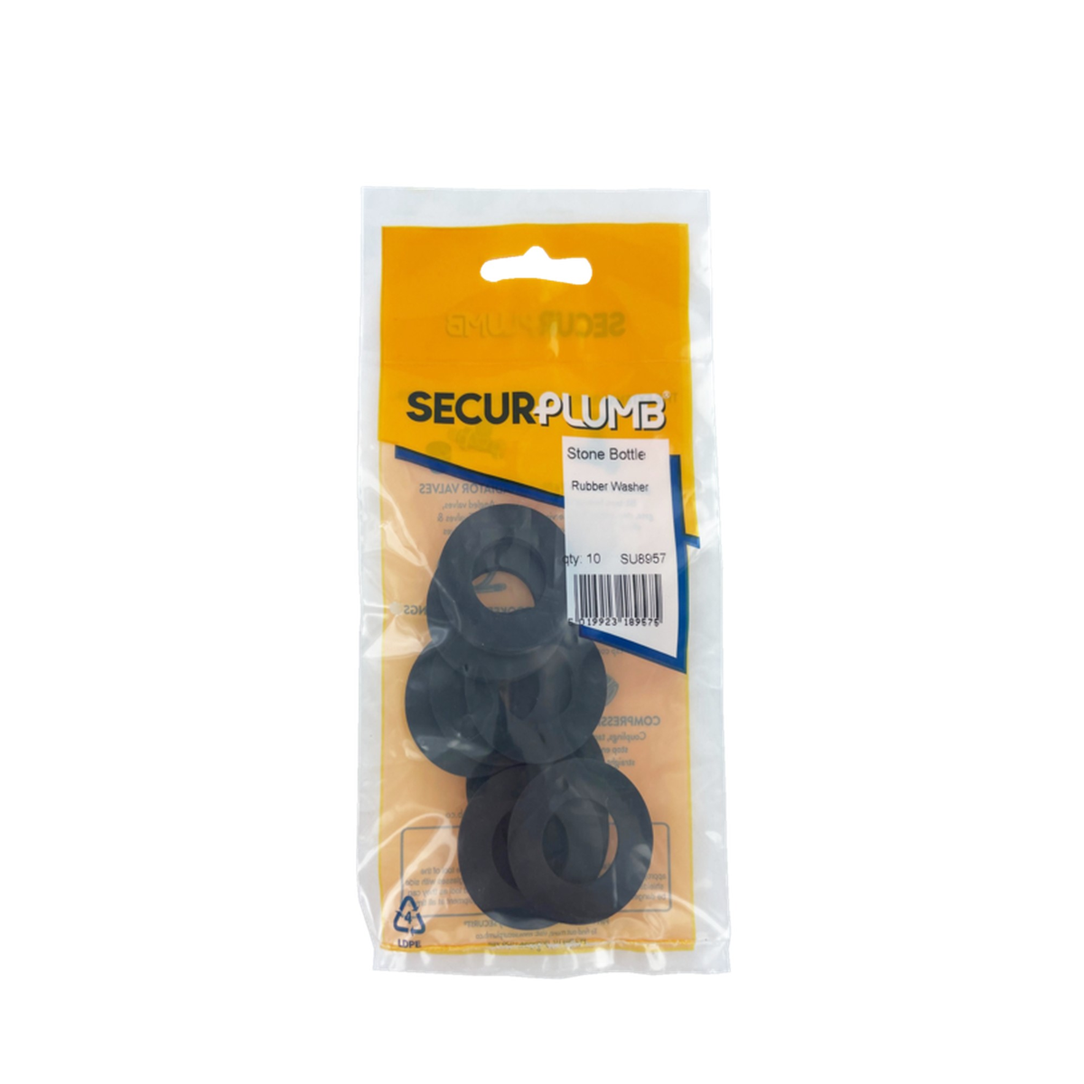 Securplumb stone bottle rubber washers, pack of 10