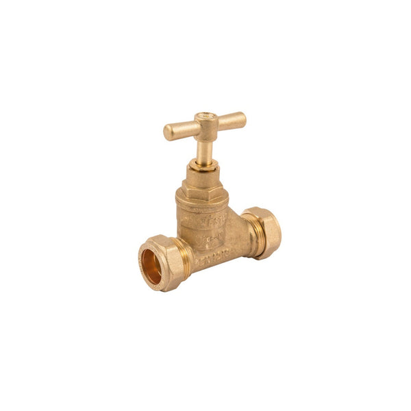 Securplumb WRAS brass CXC stopcock 22mm