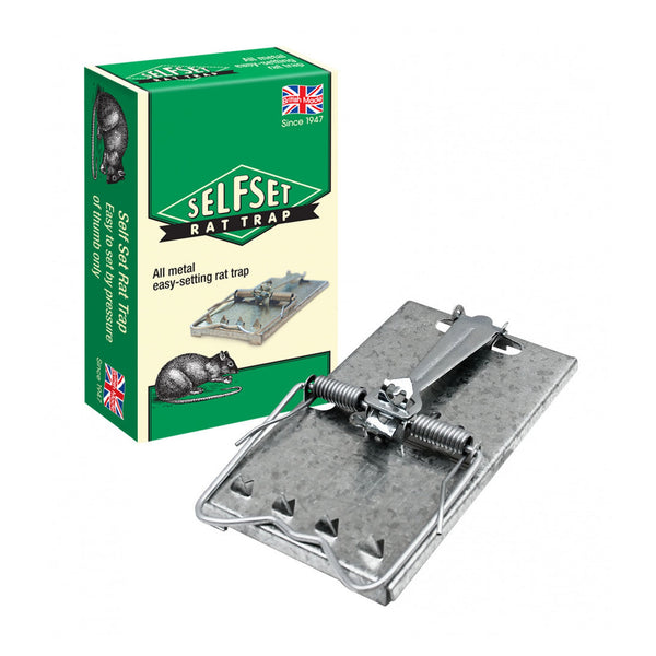 Galvanised self set rat trap