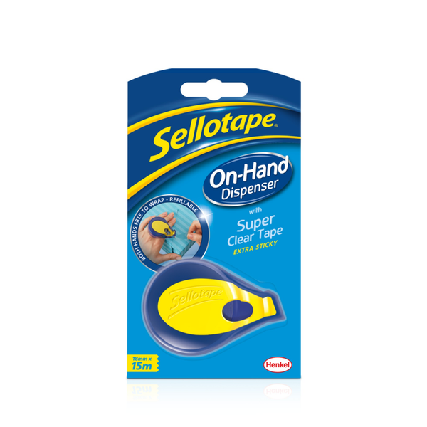 Sellotape On Hand tape dispenser with 18mm x 15m roll