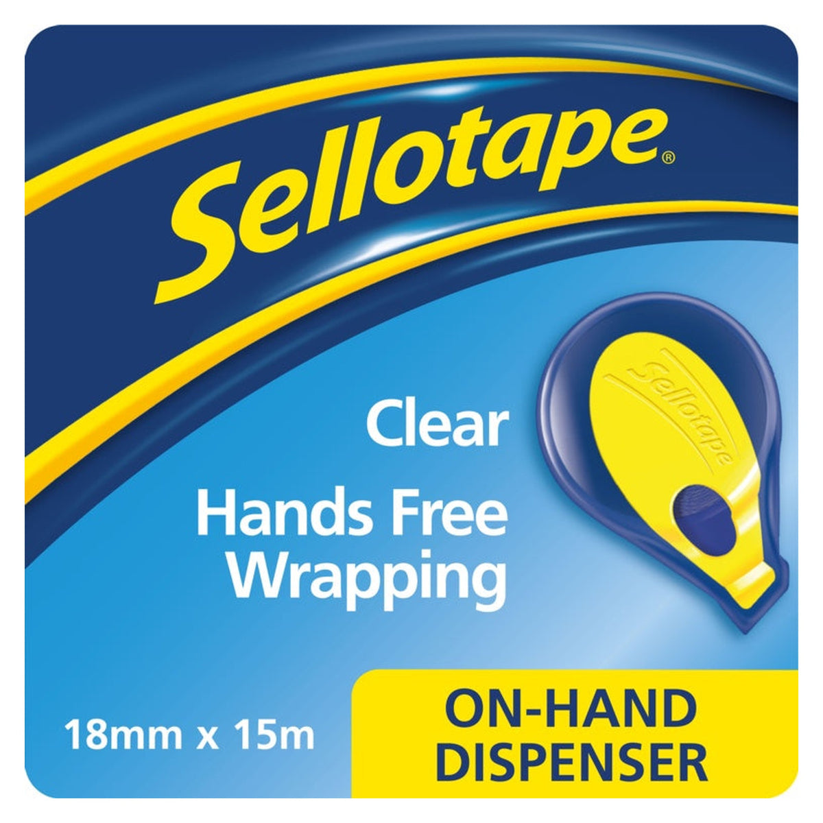 Sellotape On Hand tape dispenser with 18mm x 15m roll, view 2