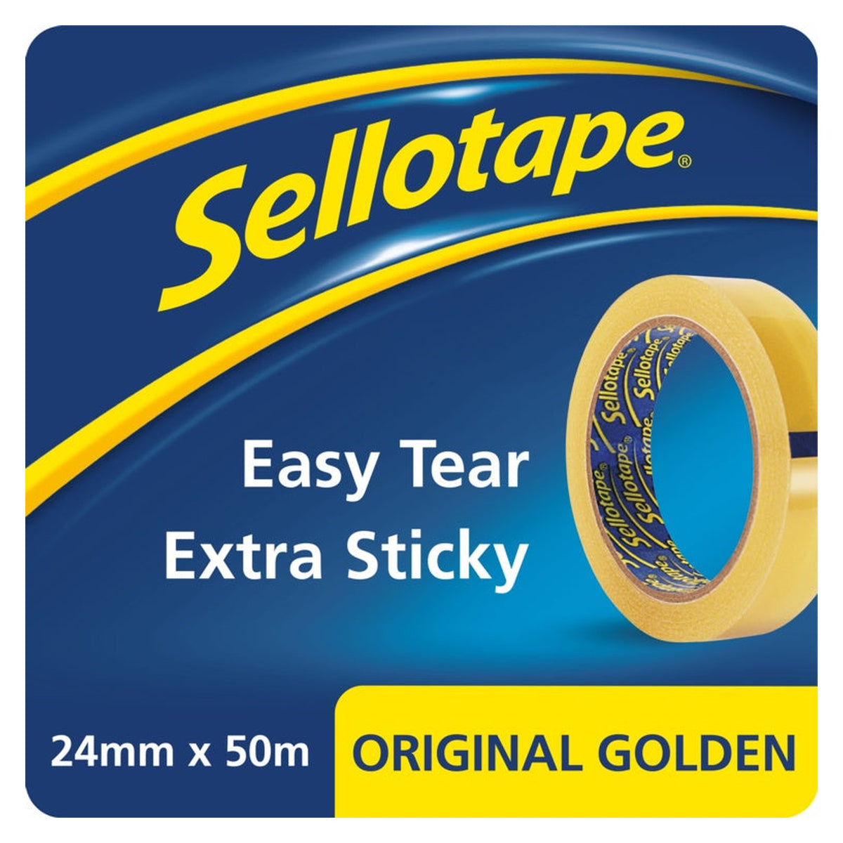 Sellotape Original Golden Tape 24mm x 50m clip strip of 12, view 2