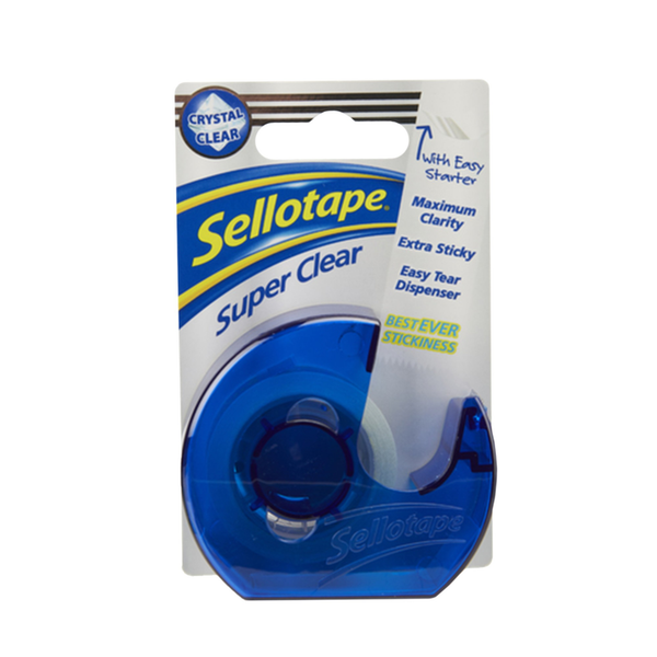 Sellotape Super Clear dispenser with 18mm x 15m roll