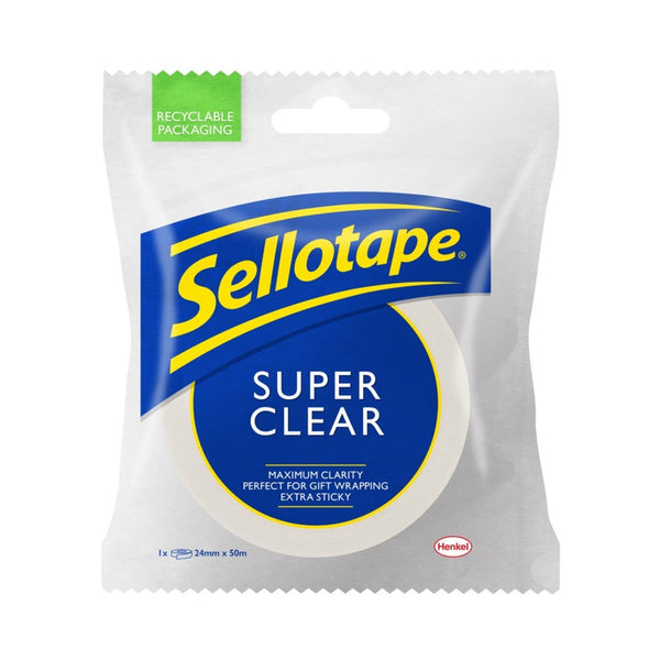 Sellotape Super Clear tape 24mm x 50m roll
