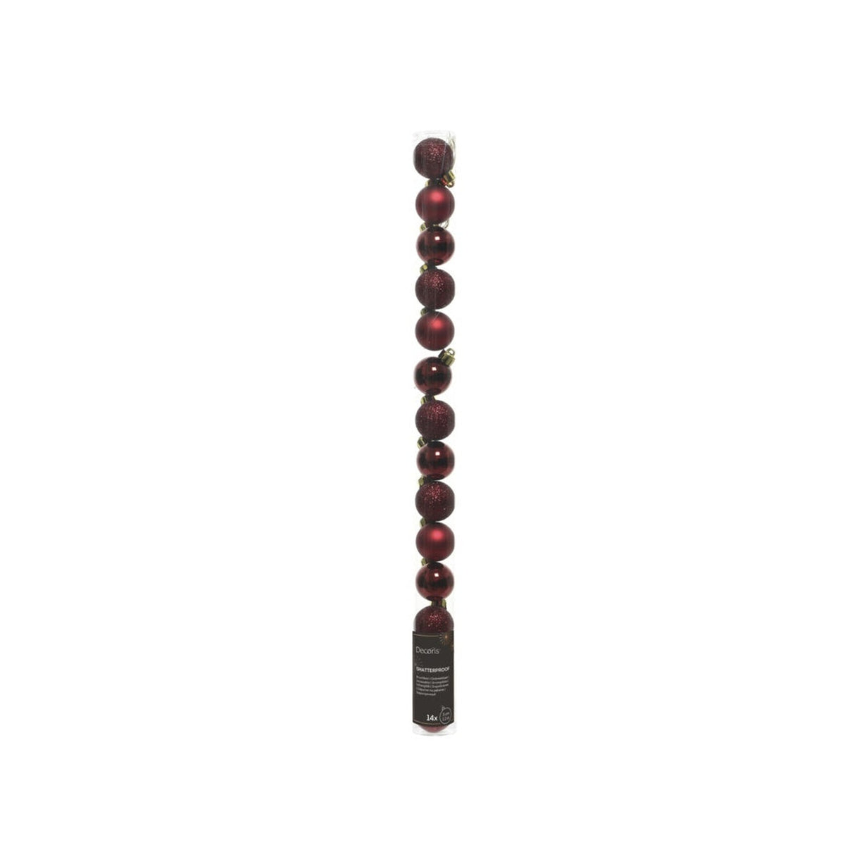 Shatterproof Baubles 3cm - Oxblood Mix