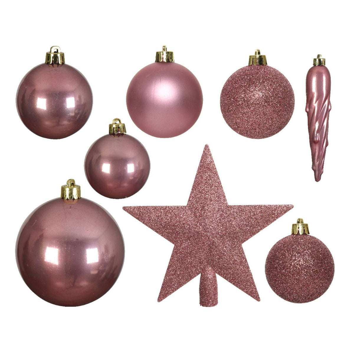 Shatterproof Baubles 8cm - Velvet Pink 33 Pieces, view 3