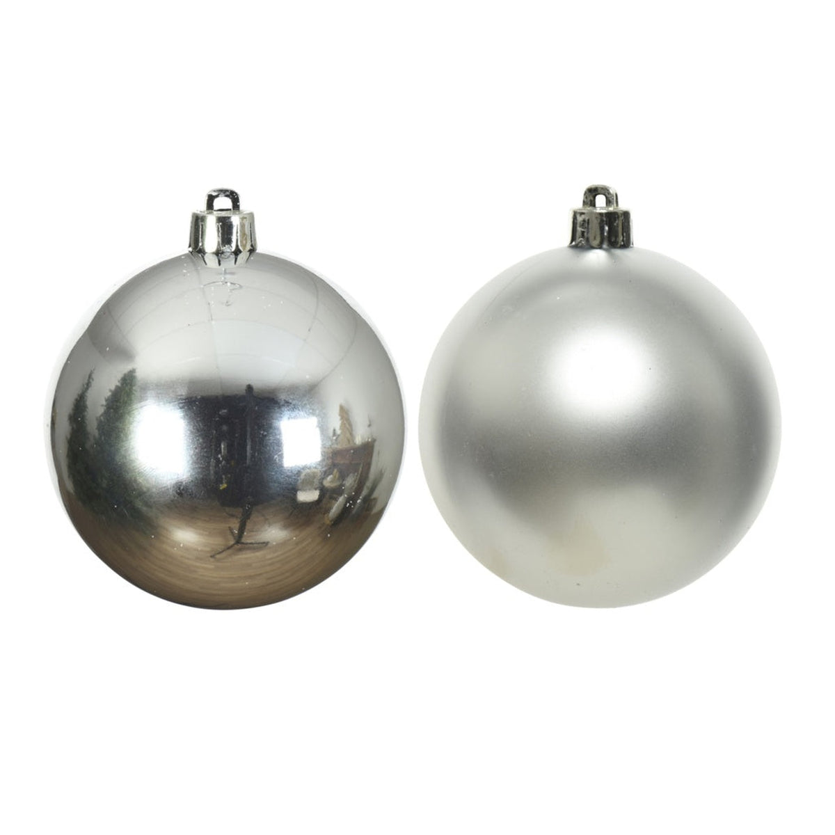 Shatterproof Plain Baubles Pack 6 - Silver, view 2