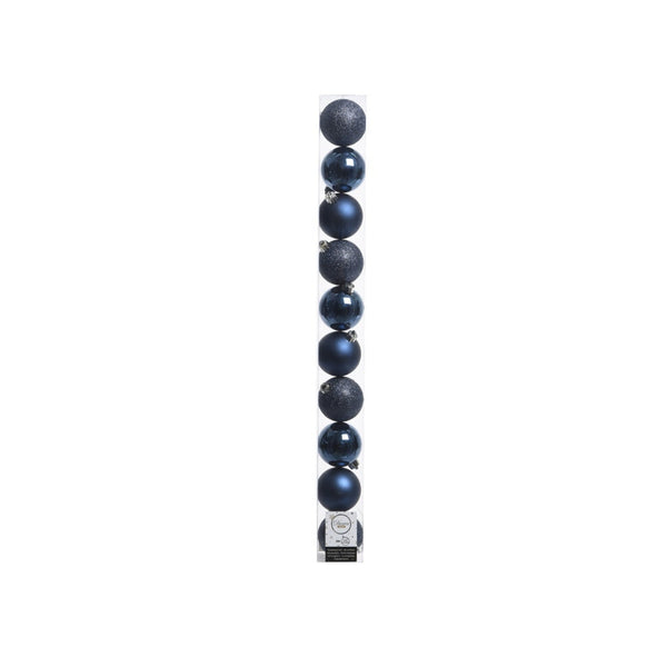 Shatterproof Plain Baubles Tube 10 - 6cm Night Blue Mix