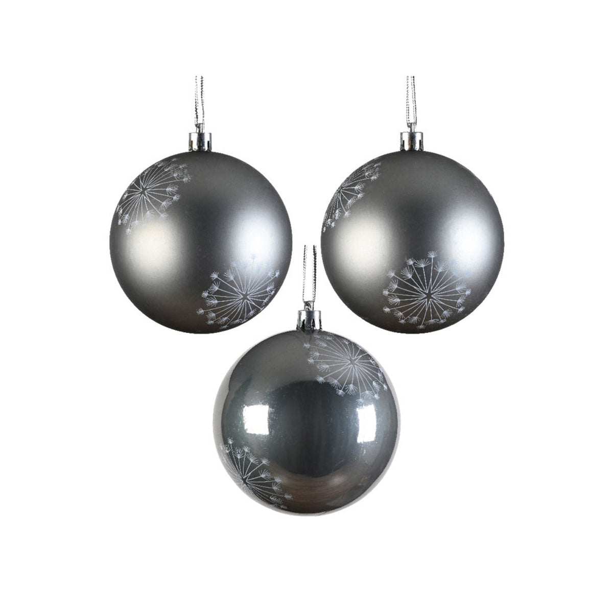 Shatterproof Shiny or Matt Bauble 8cm - Grey