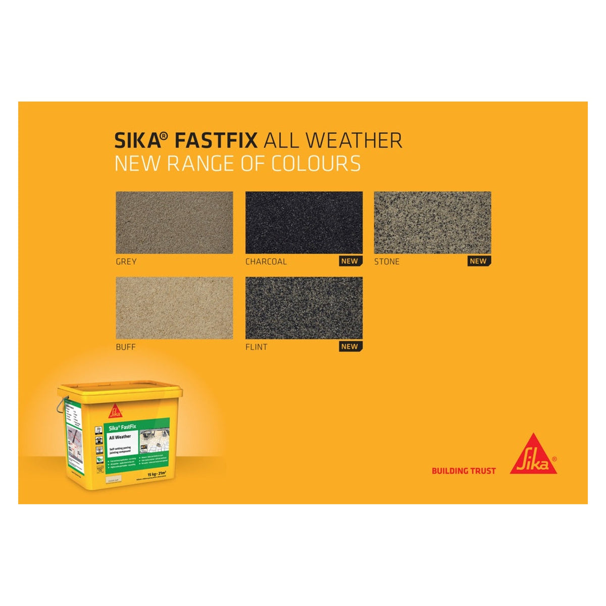 Sika FastFix All Weather Jointing Compound 14kg tub in Grey, view 4